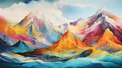 Foto op Canvas an abstract mountainous landscape © paisorn