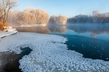Kuerbin rime sunrise landscape in Yichun city Heilongjiang province, China.