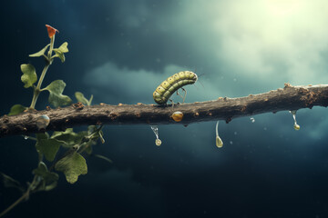 caterpillar on a branch