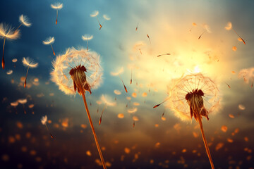 dandelion in the wind