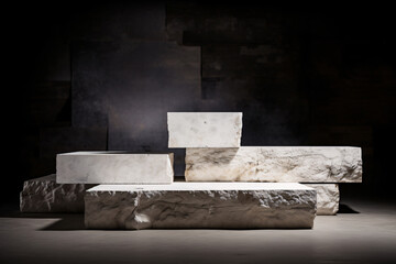 White Stone Product Podium, Elevate Your Brand with Modern Display