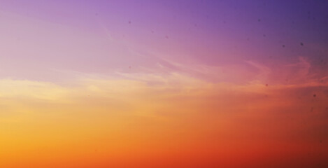 Cinematic Sky at sunset time with clouds and colorful shades, clear sky background.