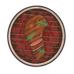 Grilled meat barbeque illustration