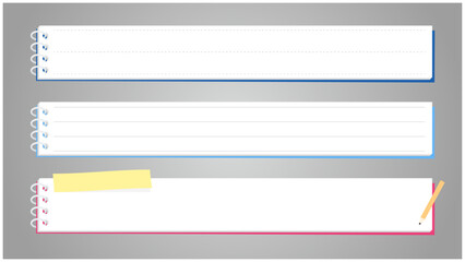 リングノート風のテロップベースセット　鉛筆・メモ付箋付き