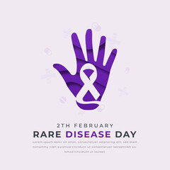 Rare Disease Day Paper cut style Vector Design Illustration for Background, Poster, Banner, Advertising, Greeting Card