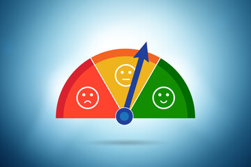Satisfaction meter in customer opinion concept