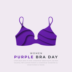 Purple Bra Day Paper cut style Vector Design Illustration for Background, Poster, Banner, Advertising, Greeting Card
