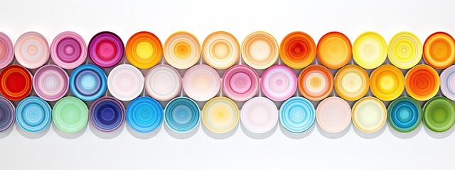 Full color Many circular stripes on white background
