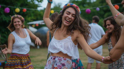 Fototapeta premium BBQ Party Fun with Dancing and Games