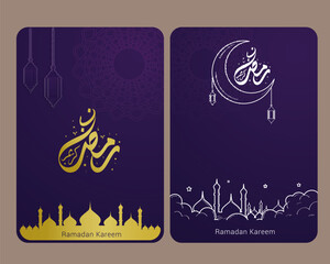 Ramadan Kareem Design Vector. Suitable for Greeting Card, Poster and Banner.  It's a time for fasting, prayer, reflection, and community, considered one of the Five Pillars of Islam. Ramadan design.