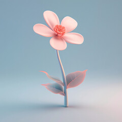 Flowers 3D rendering, vibrant spring nature concept background
