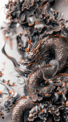 traditional red chinese dragon for chinese new year 2024, chinese lucky dragon symbol, L&ugrave;hng, ryū, 龍/竜, yong, 용, mungkorn, มังกรจีน, rồng, generative AI