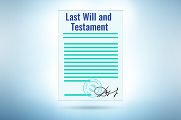 Last will and testament legal concept