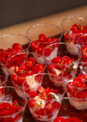 Mini tomato caprese cups
