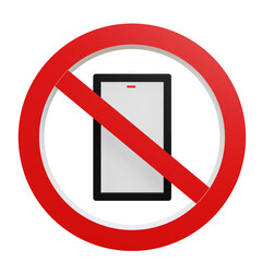 3 D illustration of  no phone icon 