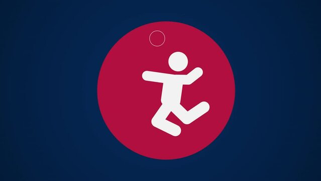 &nbsp;Pictograma con el deporte voleibol  de lado derecho con
 fondo azul sin texto .