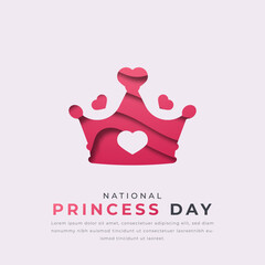 National Princess Day Paper cut style Vector Design Illustration for Background, Poster, Banner, Advertising, Greeting Card