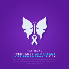 National Pregnancy and Infant Loss Remembrance Day Paper cut style Vector Design Illustration for Background, Poster, Banner, Advertising, Greeting Card