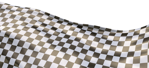 Naklejka premium Image of motor racing black and white checkered finish flag waving