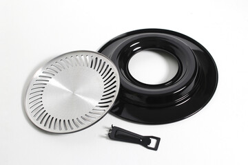 Korean BBQ grill pan isolated on a white background