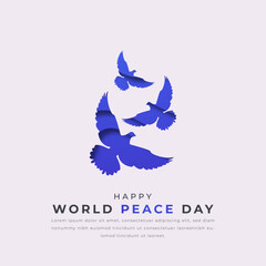 World Peace Day Paper cut style Vector Design Illustration for Background, Poster, Banner, Advertising, Greeting Card