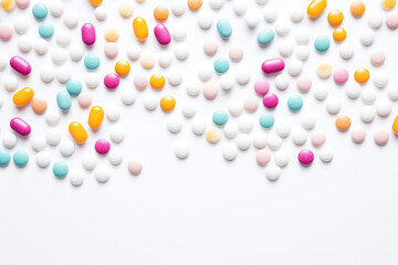 Colorful and Sweet Celebration of Happiness: A Bright and Cheery Easter Candy Pill - a Symbol of Tasty Treatment.