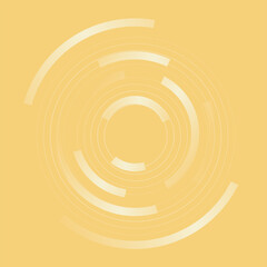 Pastel Yellow Background with Abstract Spinning Gradient Circle Lines