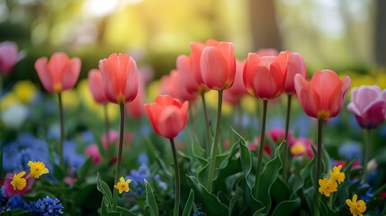 Fototapeta premium Macro Shot: A Photography of Spring Flowers in a Garden (8F)