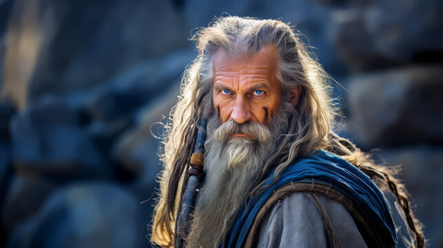 A Portrait of A Fearless Powerful Warrior Viking old man face