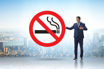 Anti smoking concept with antismoking logo