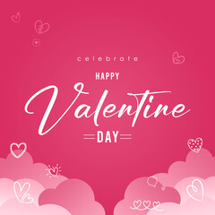 Celebrate Valentines day concept card. 
