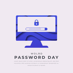 World Password Day Paper cut style Vector Design Illustration for Background, Poster, Banner, Advertising, Greeting Card