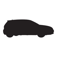 silhouette of a modern import hatchback car