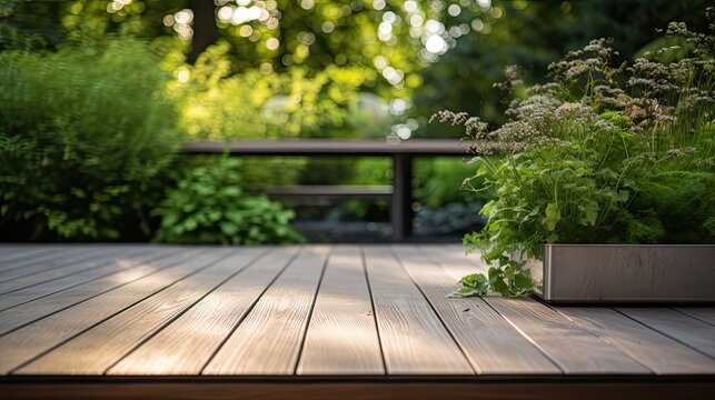 wooden terrace with galvanized steel edge finish