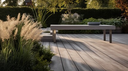 wooden terrace with galvanized steel edge finish
