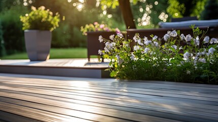 wooden terrace with galvanized steel edge finish