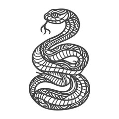 Snake sketch hand drawn vector illustration on white background generated by Ai