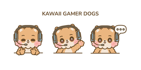 kawaii gamer dogs