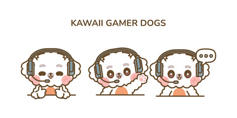 kawaii gamer dogs