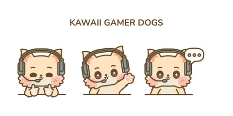 kawaii gamer dogs