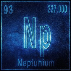 Neptunium Chemical Element Sign With Atomic Number Atomic Weight Periodic Table Element