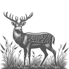 Deer sketch hand drawn in doodle style vector illustration generated by Ai