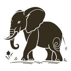 Flat Elephant Animal Vector illustration isolated on white background generated by Ai