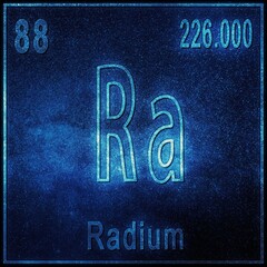 Radium Chemical Element Sign With Atomic Number Atomic Weight Periodic Table Element