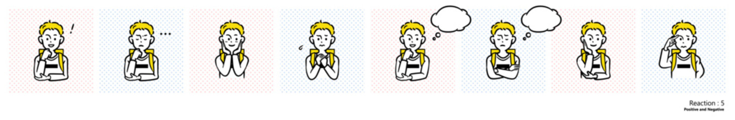 人物イラスト｜小学生（リアクション5）