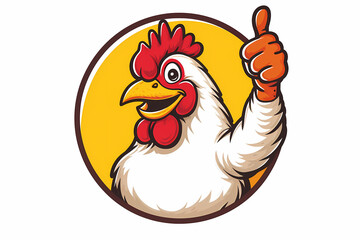cartoon Chicken with thumbs up hand sign