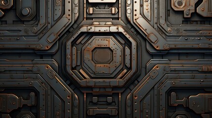 Fototapeta premium Abstract background with rusted metal texture lines and shapes.