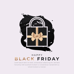 Happy Black Friday Paper cut style Vector Design Illustration for Background, Poster, Banner, Advertising, Greeting Card