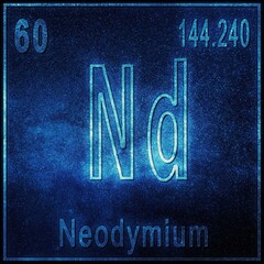 Neodymium Chemical Element Sign With Atomic Number Atomic Weight Periodic Table Element