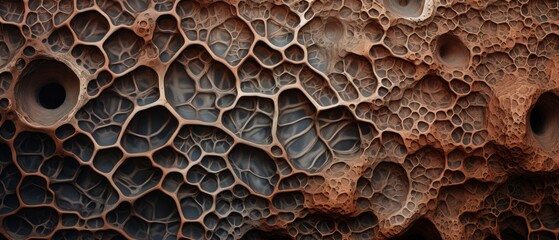 Microscope image unveils the detailed textures of insect skin and fungus, Ai Generated